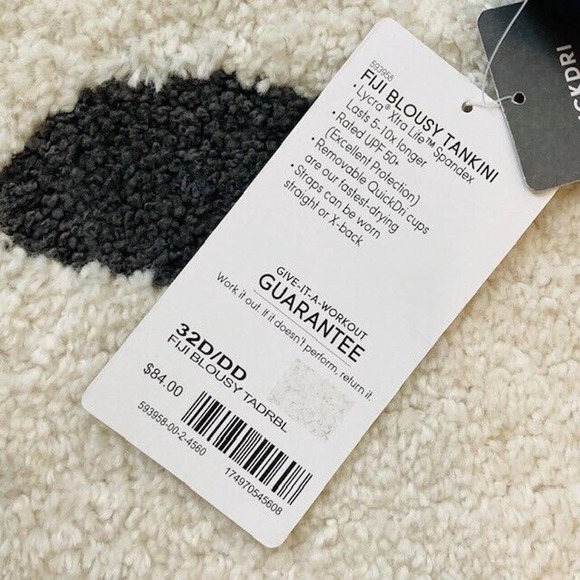 NWT Athleta $84 32D/DD Fiji Blousy Blue Pink Print Padded UPF 50+ Tankini Top - Picture 10 of 14